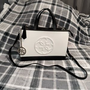 Guess Korry Status Satchel Purse Black/Multi